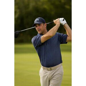 AG Green Label XL Gray White Stripe Men's  POLO